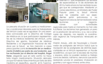 Languidece el Instituto Autónomo Hospital Universitario de Los Andes