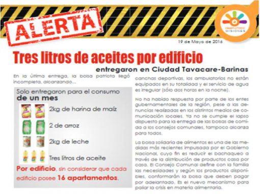 Barinas: Tres litros de aceites por edificio entregaron en Ciudad Tavacare