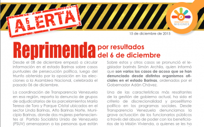 Reprimenda por resultados del 6 de diciembre