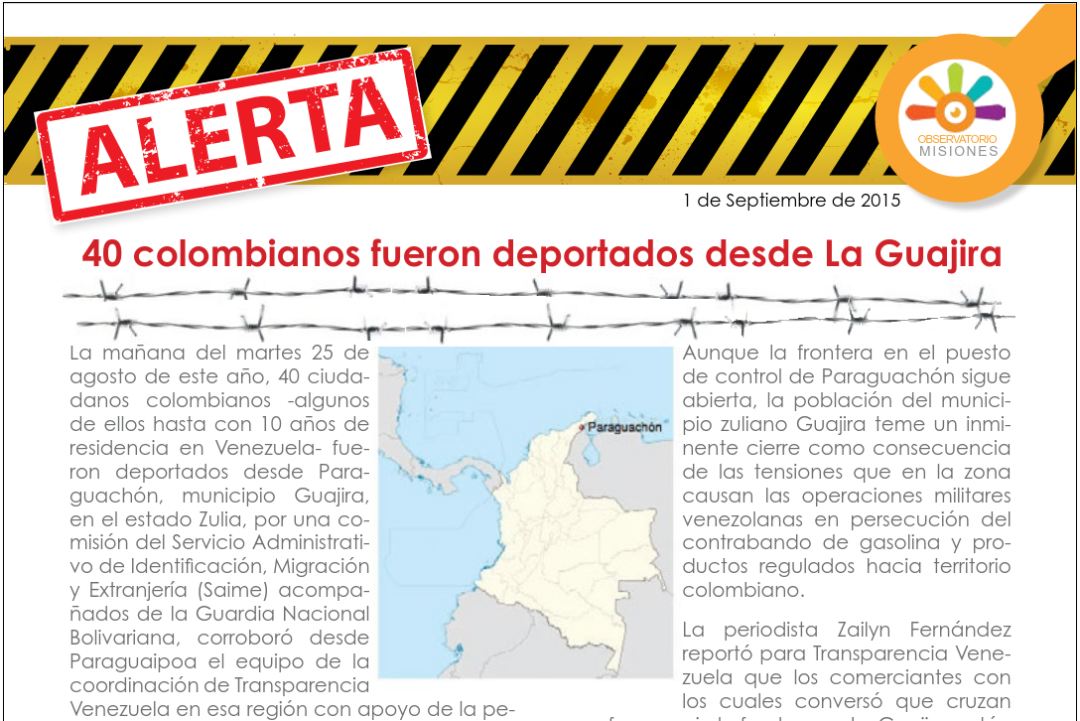 40 colombianos fueron deportados desde La Guajira