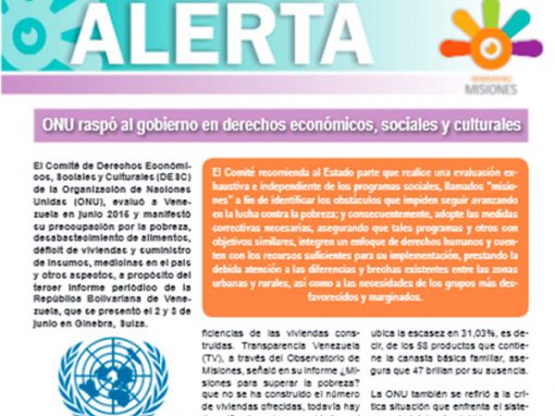 Conoce las preocupaciones y recomendaciones de la ONU ofrecidas a Venezuela en materia de DESC