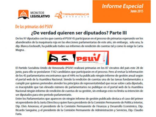 42 diputados del PSUV no han rendido cuentas