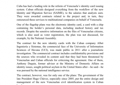 Over One Billion Dollars in Identity Plans with Cuba