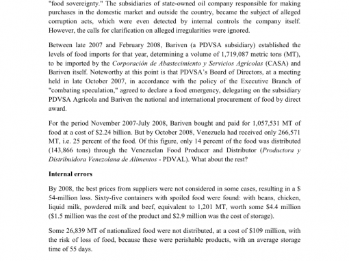 The PDVAL Rotten Food Scandal