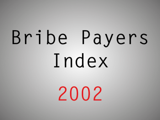 Bribe Payers Index (BPI): 2002