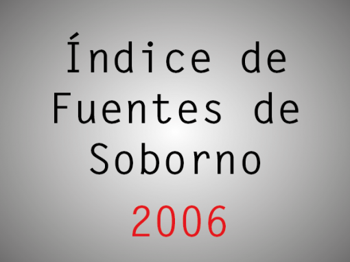Índice de Fuentes de Soborno (IFS): 2006