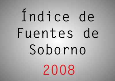Índice de Fuentes de Soborno (IFS): 2008