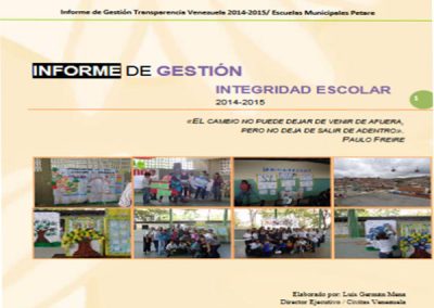 Informe de Gestión Integridad Escolar 2014-2015