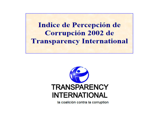 Índice de Percepción de la Corrupción (IPC): 2002
