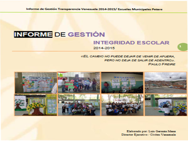 Informe de Gestión Integridad Escolar 2014-2015