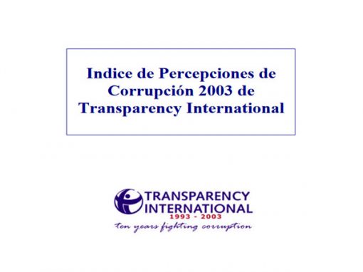Índice de Percepción de la Corrupción (IPC): 2003