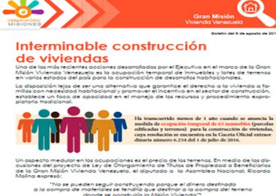 Interminable construcción de viviendas