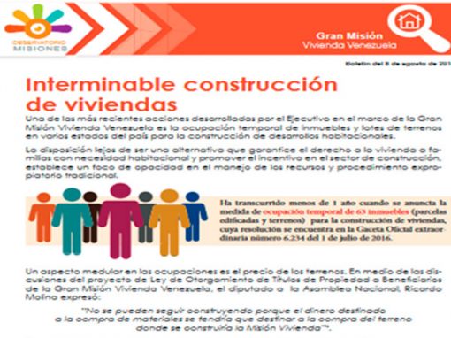 Interminable construcción de viviendas