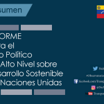 Resumen Informe para el Foro Político de Alto Nivel sobre Desarollo sostenible de las Naciones Unidas