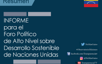 Resumen Informe para el Foro Político de Alto Nivel sobre Desarollo sostenible de las Naciones Unidas