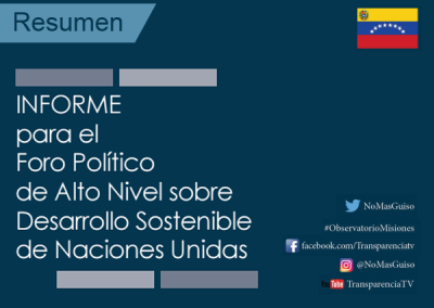 Resumen Informe para el Foro Político de Alto Nivel sobre Desarollo sostenible de las Naciones Unidas