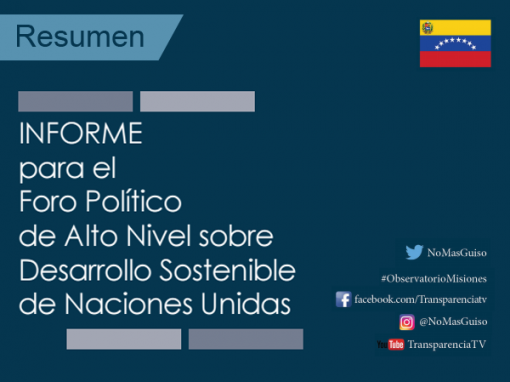 Resumen Informe para el Foro Político de Alto Nivel sobre Desarollo sostenible de las Naciones Unidas