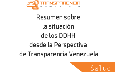 Resumen sobre la situación del sector Salud desde la Perspectiva de Transparencia Venezuela