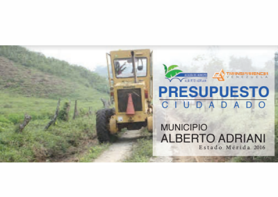 Presupuesto Ciudadano 2016 – Municipio Alberto Adriani, Mérida