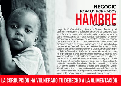 Negocio para uniformados, HAMBRE para el pueblo