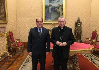 Julio Borges se reunió con secretario de Estado del Vaticano y canciller italiano