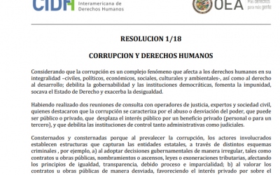 Resolución 1/18 | Corrupción y Derechos Humanos