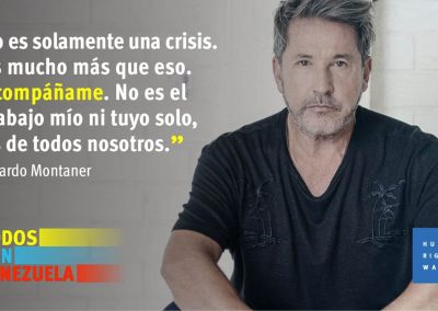 Ricardo Montaner y Human Rights Watch lanzan campaña por Venezuela