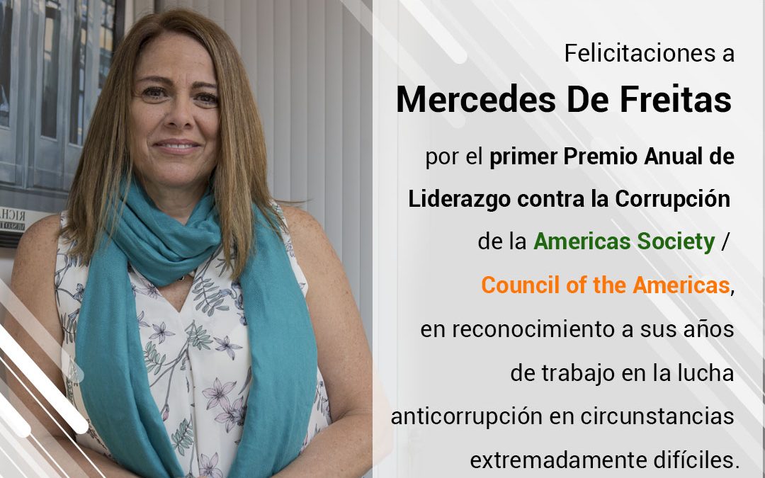 Directora Ejecutiva de Transparencia Venezuela galardonada con el Premio al Liderazgo Anticorrupción
