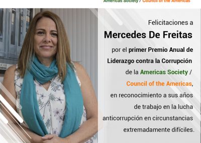 Directora Ejecutiva de Transparencia Venezuela galardonada con el Premio al Liderazgo Anticorrupción
