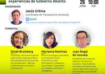 Espacios de Transparencia abordará la integración de las personas con discapacidad en Gobierno Abierto