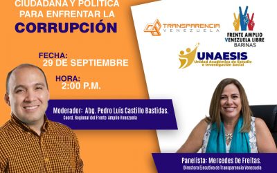 Mercedes De Freitas conversará sobre cultura ciudadana y política para enfrentar la corrupción