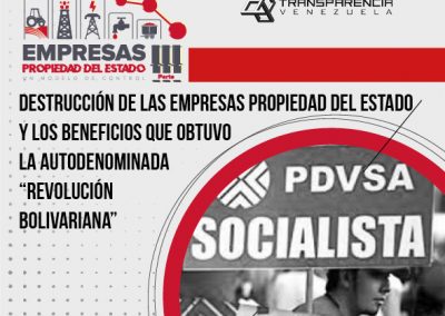 Destrucción de las Empresas Propiedad del Estado  y los beneficios que obtuvo la autodenominada Revolución Bolivariana