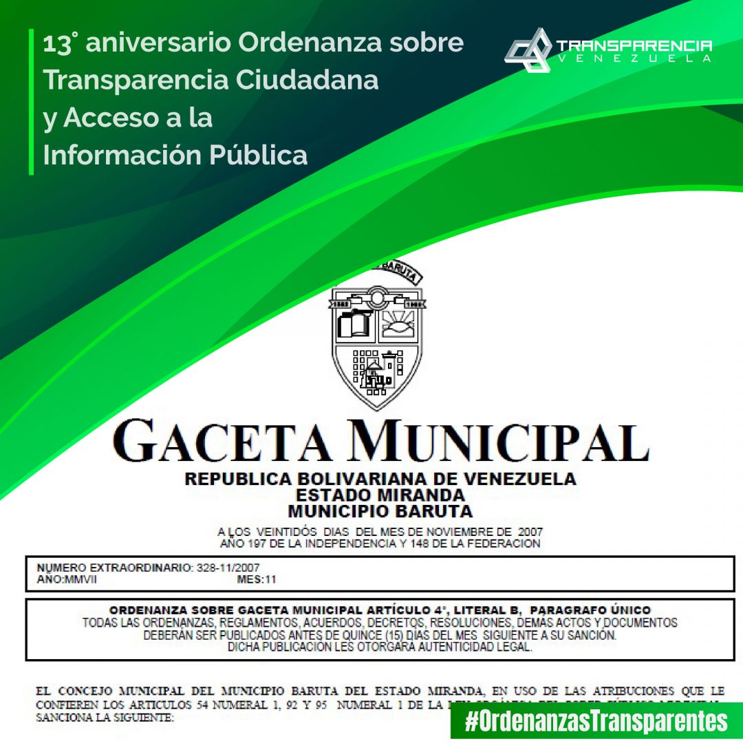 Miranda │Baruteños celebran el 13° aniversario de su Ordenanza sobre Transparencia Ciudadana y Acceso a la Información Pública