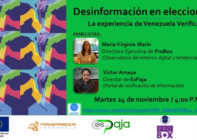 Analizan experiencia de Venezuela Verifica en desinformación electoral+