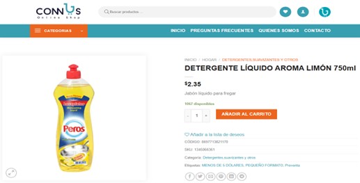 Detergente liquido Peros